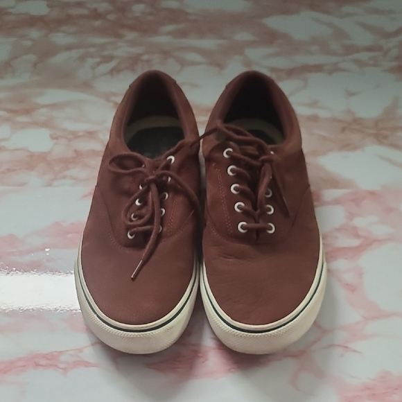 EUC Sperry Top-Sider Striper II CVO Washable Burgundy Sneaker Sz 12 - Picture 2 of 8